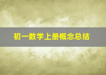 初一数学上册概念总结