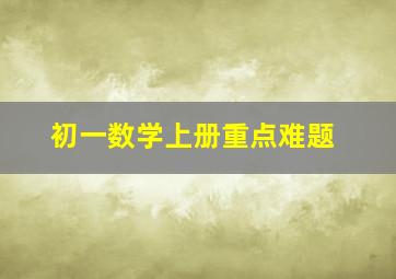 初一数学上册重点难题