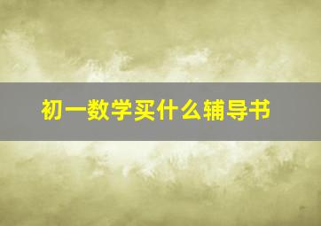 初一数学买什么辅导书