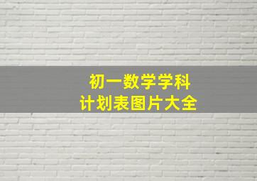 初一数学学科计划表图片大全