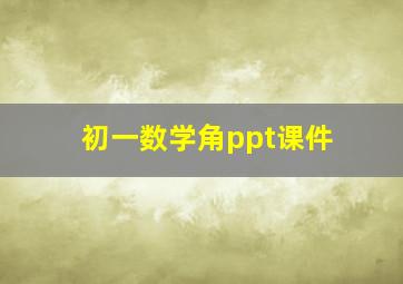 初一数学角ppt课件