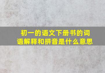 初一的语文下册书的词语解释和拼音是什么意思