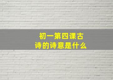 初一第四课古诗的诗意是什么