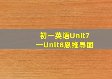 初一英语UnIt7一Unlt8恩维导图