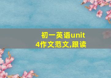 初一英语unit4作文范文,跟读