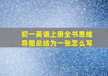 初一英语上册全书思维导图总结为一张怎么写