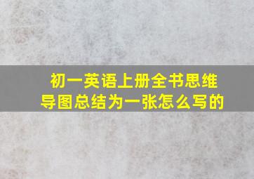 初一英语上册全书思维导图总结为一张怎么写的