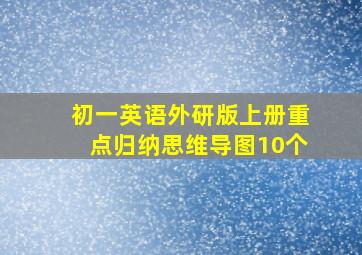 初一英语外研版上册重点归纳思维导图10个