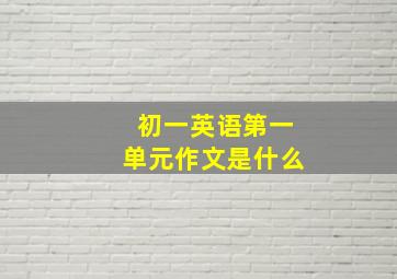 初一英语第一单元作文是什么