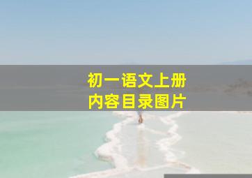 初一语文上册内容目录图片