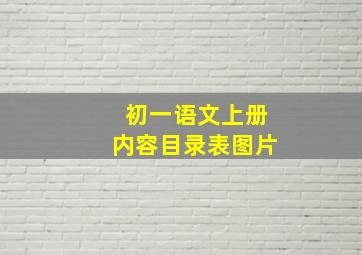 初一语文上册内容目录表图片