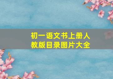 初一语文书上册人教版目录图片大全