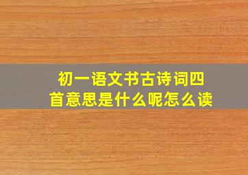 初一语文书古诗词四首意思是什么呢怎么读