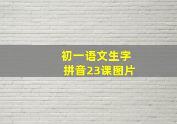 初一语文生字拼音23课图片