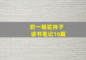 初一骆驼祥子读书笔记10篇