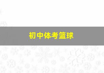 初中体考篮球