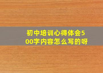 初中培训心得体会500字内容怎么写的呀