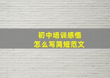 初中培训感悟怎么写简短范文