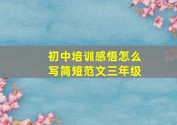 初中培训感悟怎么写简短范文三年级