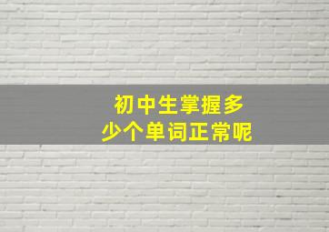 初中生掌握多少个单词正常呢