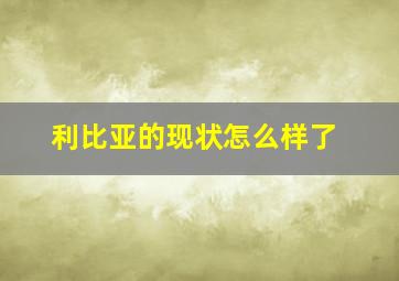 利比亚的现状怎么样了