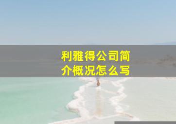 利雅得公司简介概况怎么写