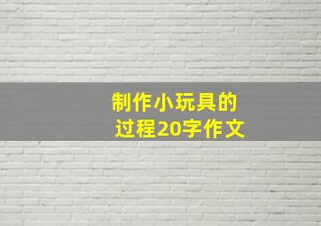 制作小玩具的过程20字作文