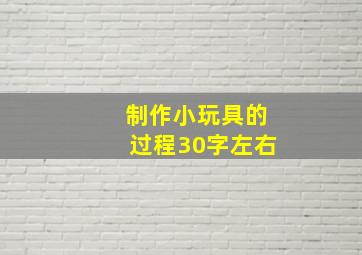 制作小玩具的过程30字左右