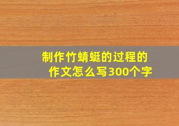 制作竹蜻蜓的过程的作文怎么写300个字