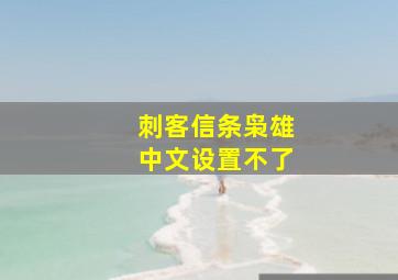 刺客信条枭雄中文设置不了