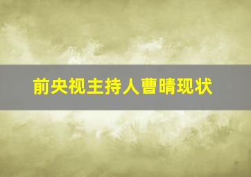 前央视主持人曹晴现状