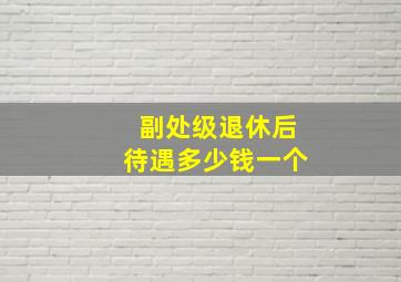 副处级退休后待遇多少钱一个