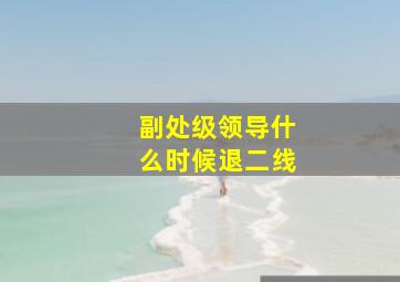 副处级领导什么时候退二线