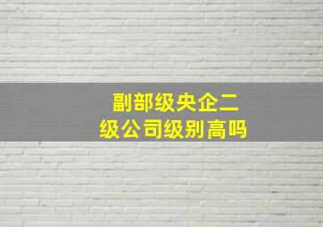 副部级央企二级公司级别高吗