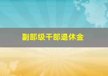 副部级干部退休金