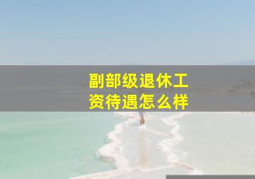 副部级退休工资待遇怎么样