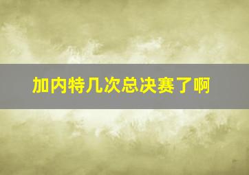 加内特几次总决赛了啊