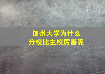 加州大学为什么分校比主校厉害呢