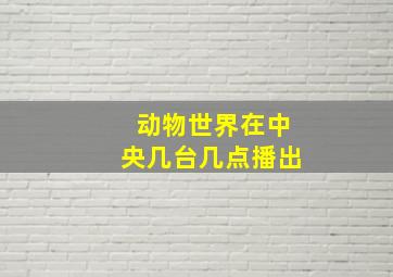 动物世界在中央几台几点播出