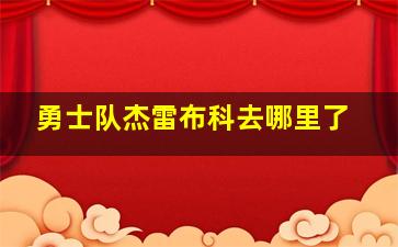 勇士队杰雷布科去哪里了