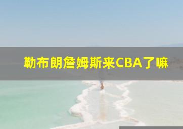 勒布朗詹姆斯来CBA了嘛