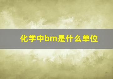 化学中bm是什么单位