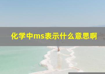 化学中ms表示什么意思啊