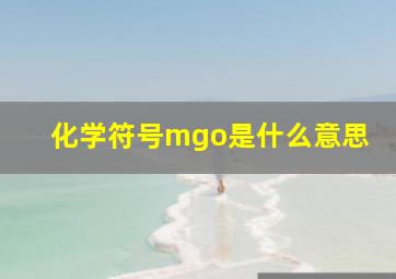 化学符号mgo是什么意思