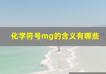 化学符号mg的含义有哪些