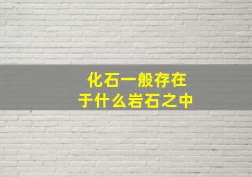 化石一般存在于什么岩石之中