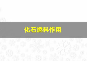 化石燃料作用