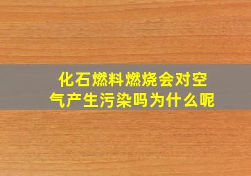 化石燃料燃烧会对空气产生污染吗为什么呢