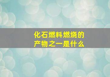 化石燃料燃烧的产物之一是什么