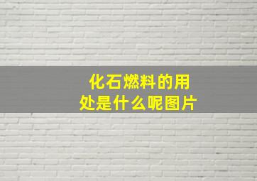 化石燃料的用处是什么呢图片